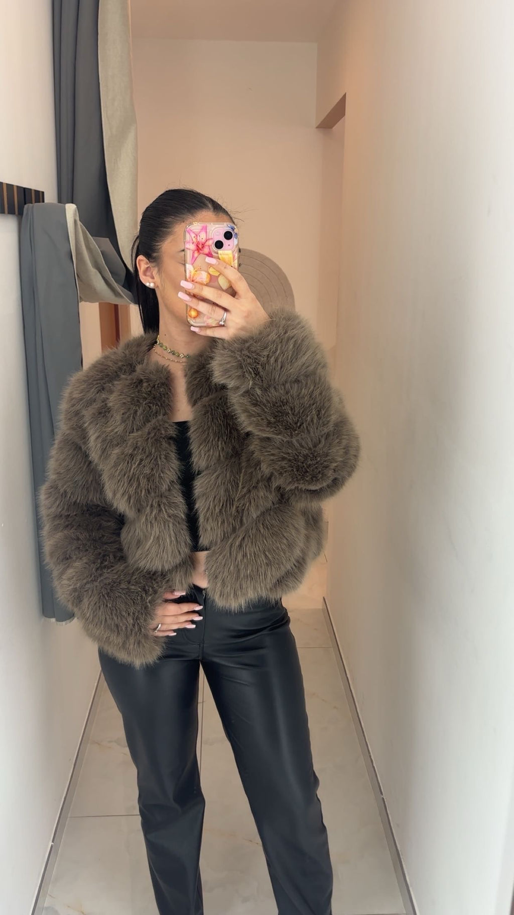 Veste Fausse Fourrure Courte