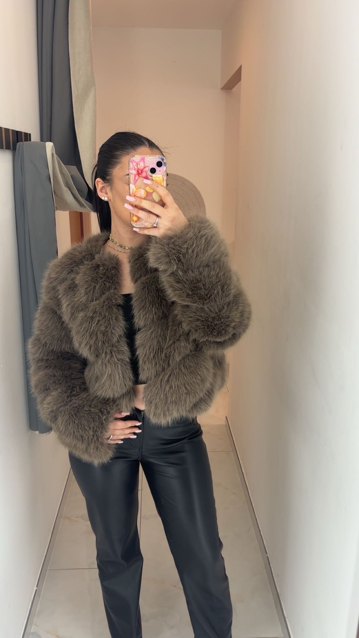 Veste Fausse Fourrure Courte