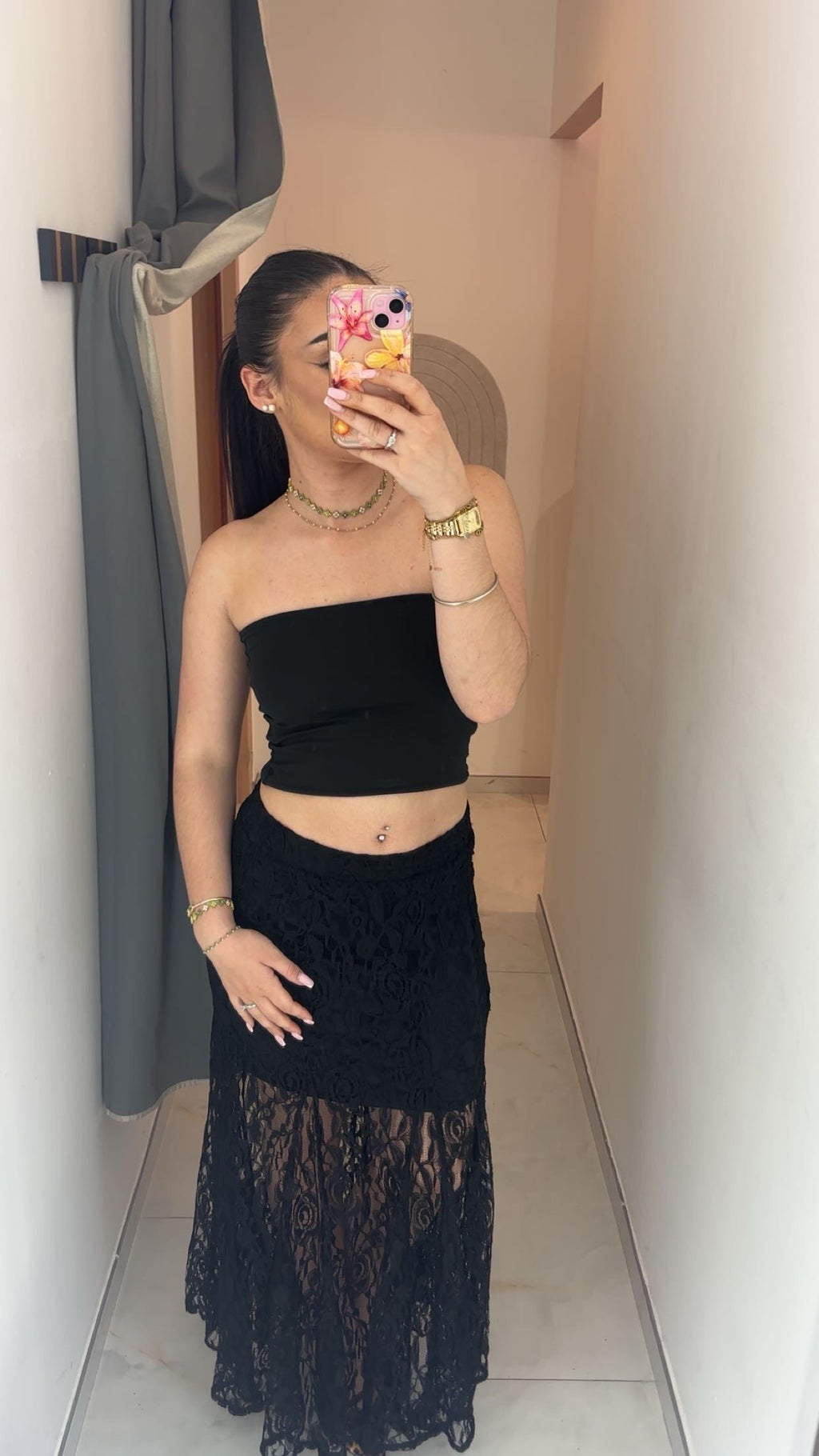 Mermaid Long Black Lace Skirt