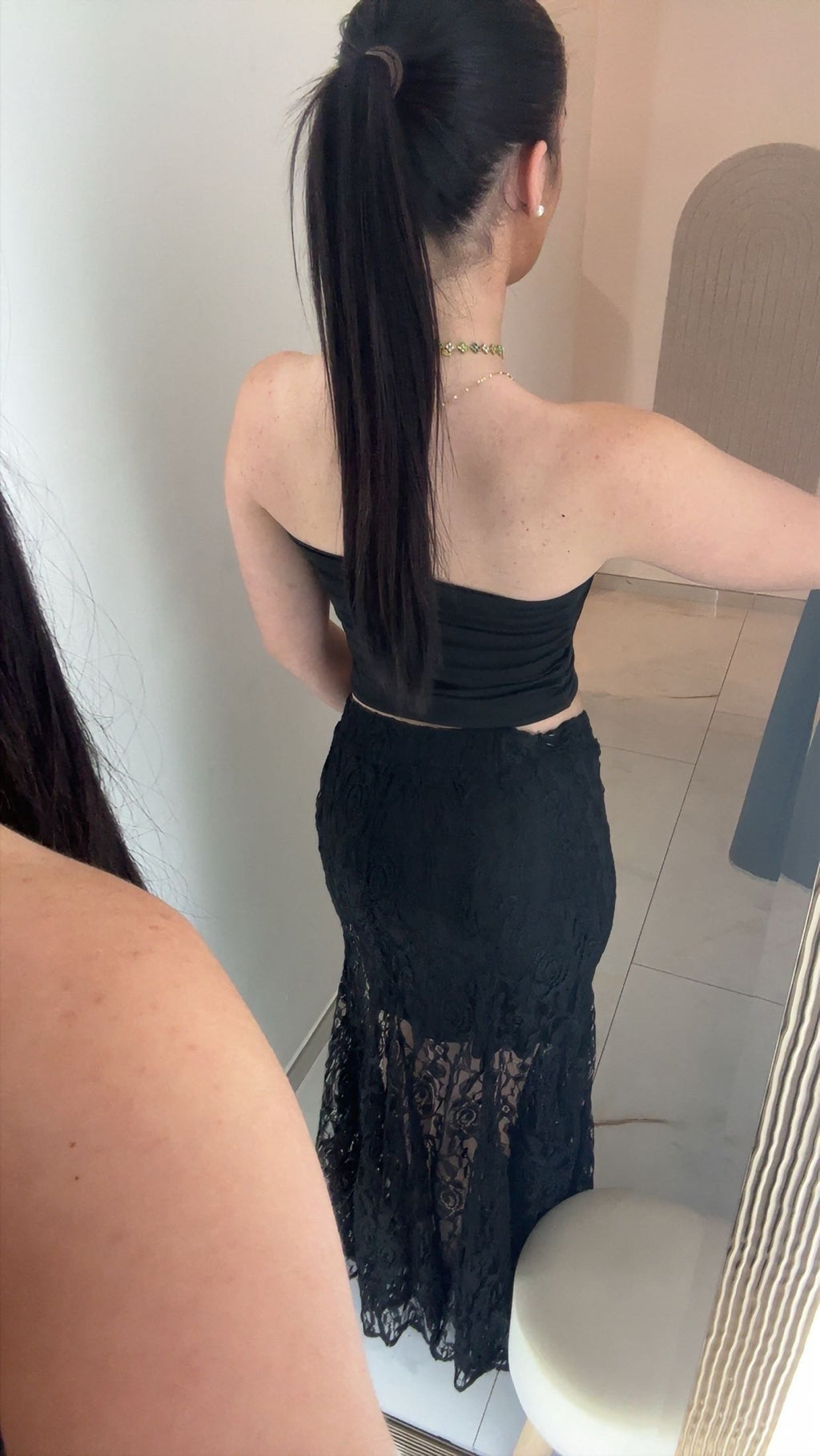 Mermaid Long Black Lace Skirt