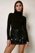 Jupe-Short à Paillettes Noire