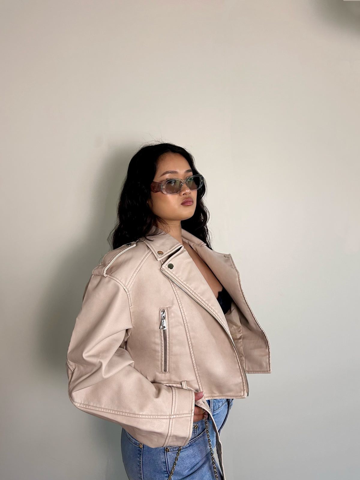 Perfecto Simili Cuir Taupe