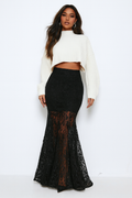 Mermaid Long Black Lace Skirt
