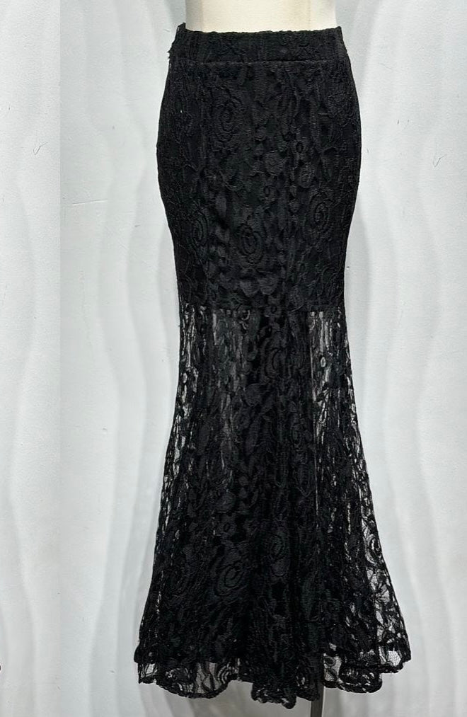 Mermaid Long Black Lace Skirt