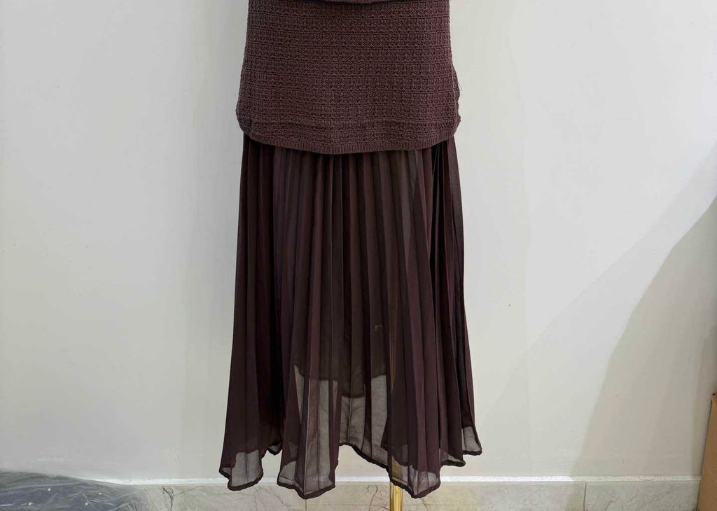 Long Brown Sheer Skirt
