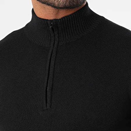 Zip-up turtleneck sweater