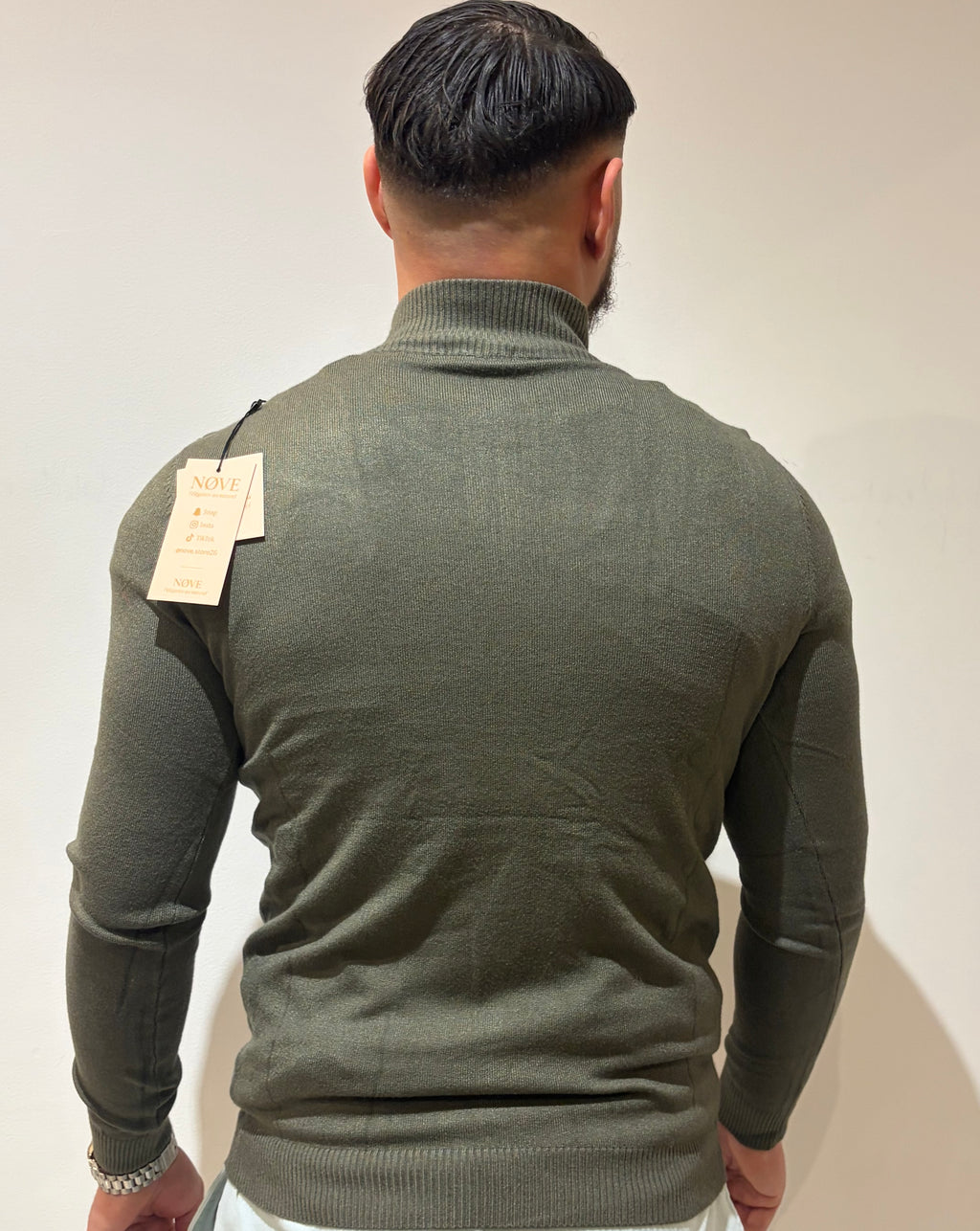 Zip-up turtleneck sweater