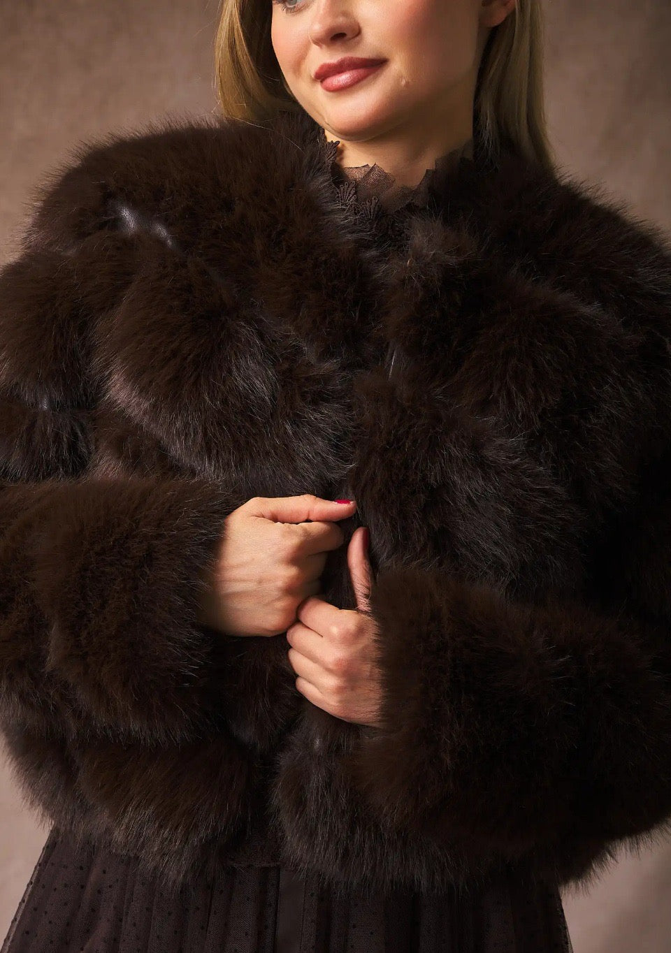 Veste Fausse Fourrure Courte
