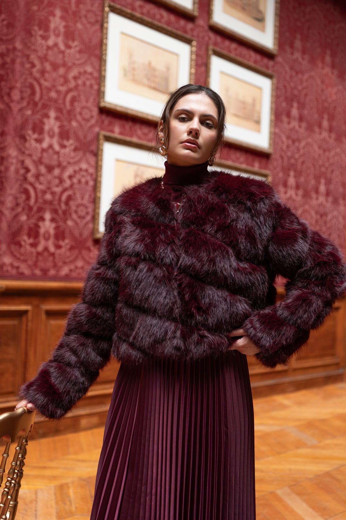 Veste Fausse Fourrure Courte