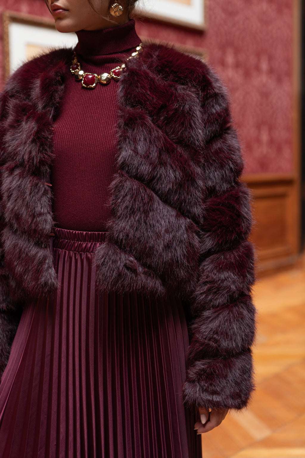 Veste Fausse Fourrure Courte