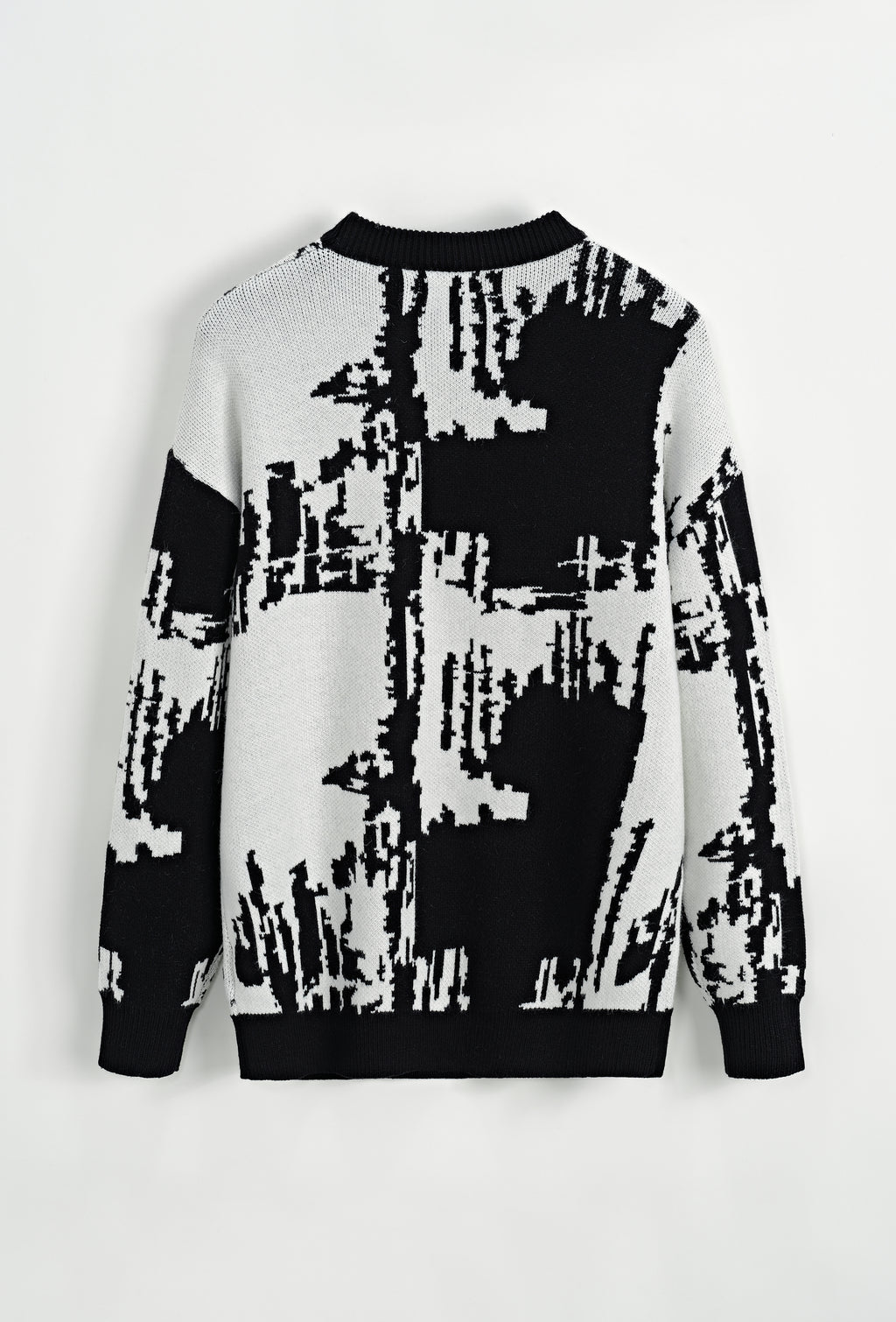 Pull Frilivin noir et blanc design abstrait