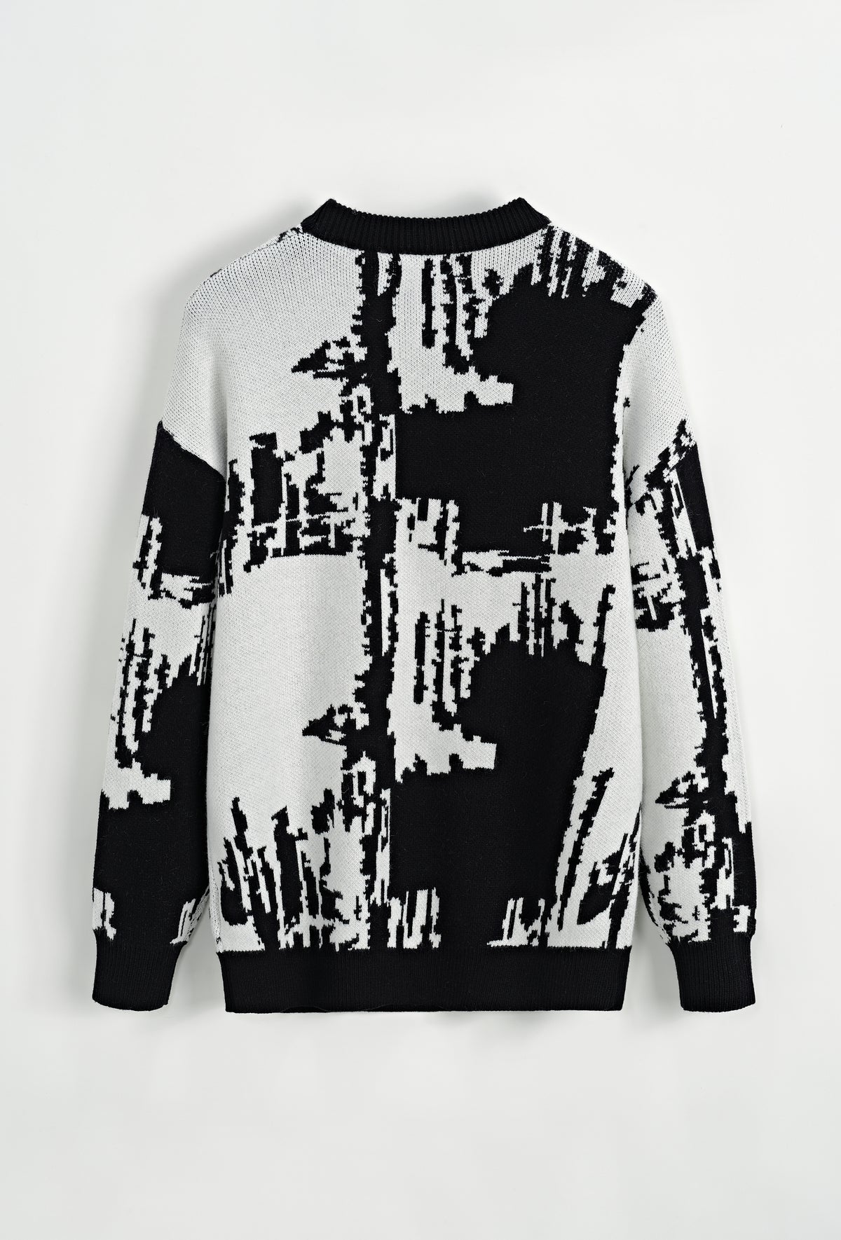 Pull Frilivin noir et blanc design abstrait