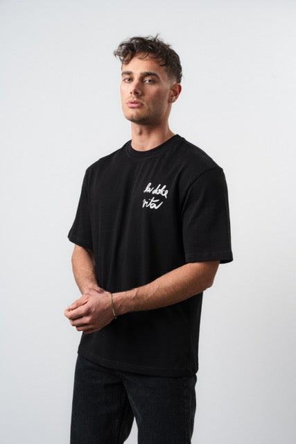 T-Shirt La Dolce Vita blanc - face