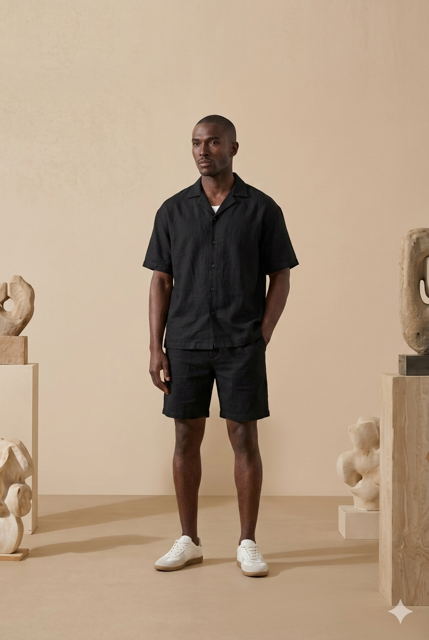 Ensemble Riviera Lin Noir - Face